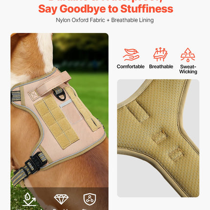 🐶 No-Pull Tactical Dog Harness – Adjustable for Large Dogs