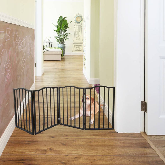 🐶 Pet Gate,Dog Gate For Doorways,Stairs Or House,standing, Folding,Arc Wooden