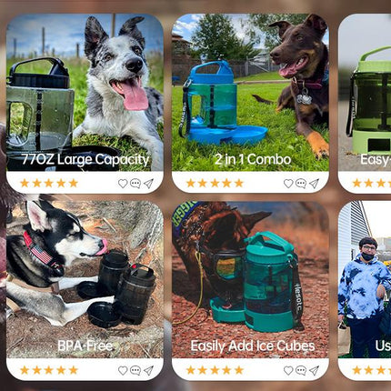 🐶 Lassot Portable Pull-out Water Bowl For Dogs, Large Capacity, Perfect For Camping, Hiking, Beach Trips, Road Trips, And Park Walks.
