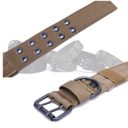 Wide Tactical Heavy Duty Nylon Large Dog Collar K9 Military With Metal Buckle