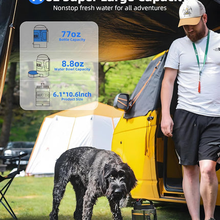 🐶 Lassot Portable Pull-out Water Bowl For Dogs, Large Capacity, Perfect For Camping, Hiking, Beach Trips, Road Trips, And Park Walks.