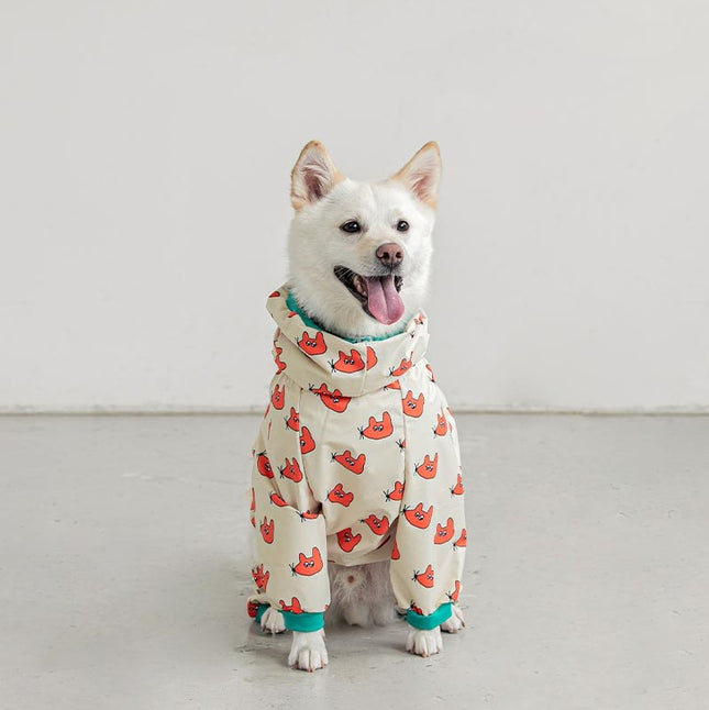 🐶 Four-Legged Dog Raincoat – Hooded Waterproof Poncho