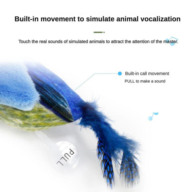 🐱 Cute Bird Cat Teaser Toy – Interactive Feather Chase Toy with Catnip