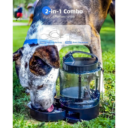 🐶 Lassot Portable Pull-out Water Bowl For Dogs, Large Capacity, Perfect For Camping, Hiking, Beach Trips, Road Trips, And Park Walks.