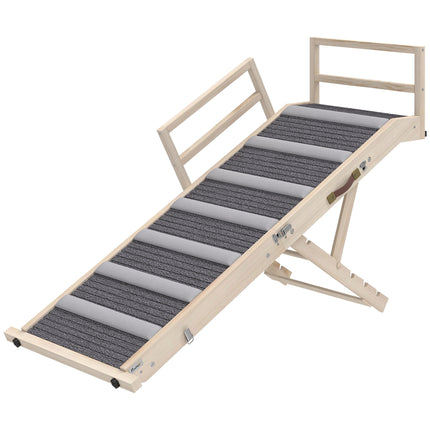 [*] Folding Dog Ramp – 4 Adjustable Heights with Side Rails (15"–19")
