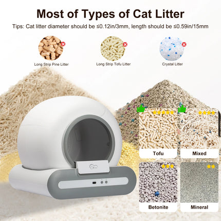 [*] DOEL 65L Self-Cleaning Cat Litter Box – Smart App Control (2.4G WiFi Only)