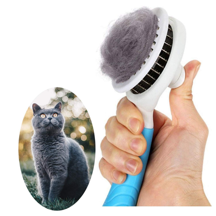 🐶🐱 Self-Cleaning Slicker Brush – One-Click Deshedding Grooming Tool