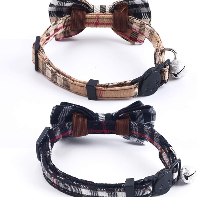 🐱 Breakaway Cat Collars 2-Pack – Cute Bow & Bell Safety Collars