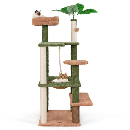 🐱 Multilevel Cat Tree Apartment – Large Climbing Frame with Condo & Perches