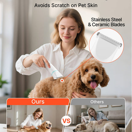🐶 4-in-1 Dog Grooming Clipper Kit – Quiet Rechargeable Trimmer