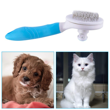 🐶🐱 Self-Cleaning Slicker Brush – One-Click Deshedding Grooming Tool