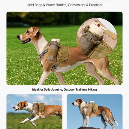 🐶 Tactical No-Pull Dog Harness – Adjustable Padded Vest for Large Dogs