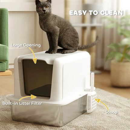 🐱 Cat Litter Box Enclosure – Compact Hidden Litter Cabinet with Scoop