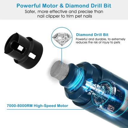 🐶 Pet Nail Grinder – Quiet USB Rechargeable Grooming Tool