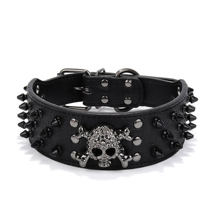 🐶 Studded Dog Collar – Stylish Skull Nail Design