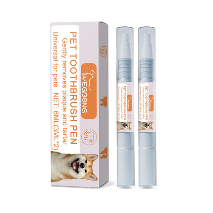 🐶 Pet Dental Toothbrush Pen (2-Pack) – Plaque & Tartar Remover