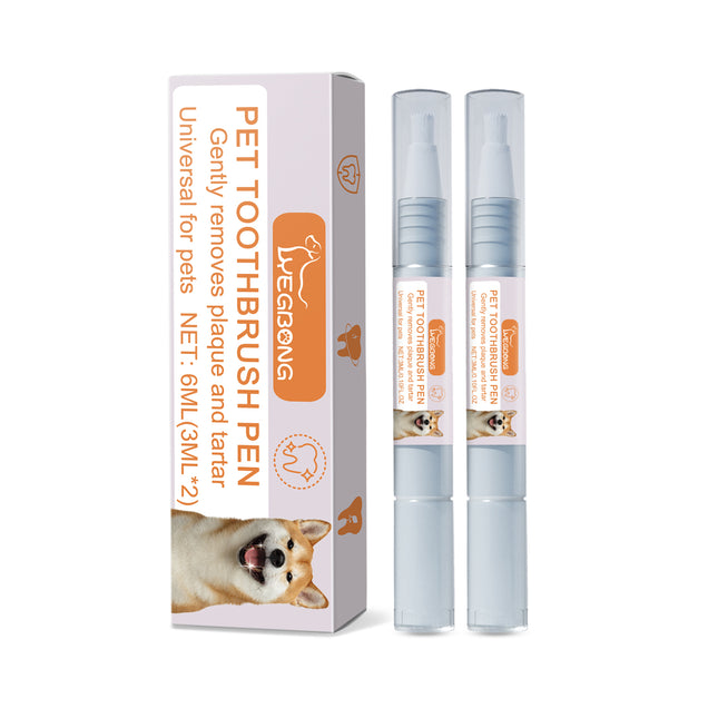 🐶 Pet Dental Toothbrush Pen (2-Pack) – Plaque & Tartar Remover