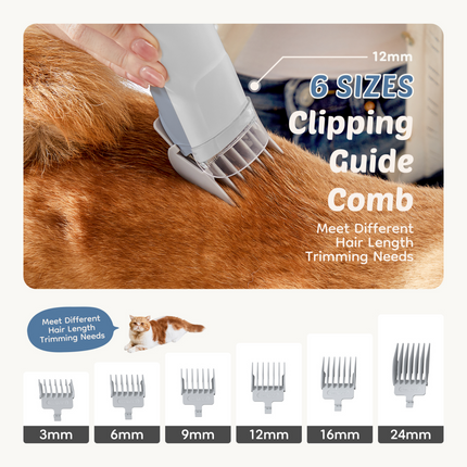 🐶 Dog Grooming Clippers with 2.5L Vacuum Cup – Cordless Low-Noise Trimmer