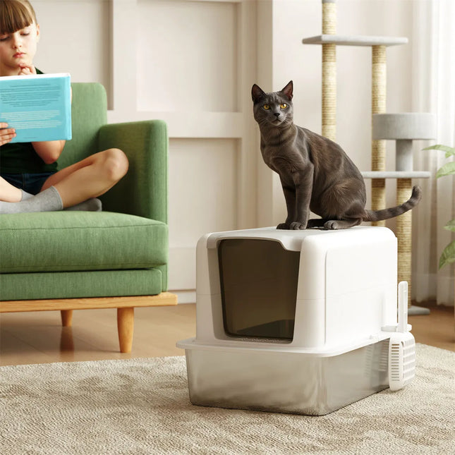 🐱 Cat Litter Box Enclosure – Compact Hidden Litter Cabinet with Scoop