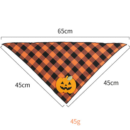 [*] Halloween Dog Pumpkin Bandana – Reversible Holiday Scarf