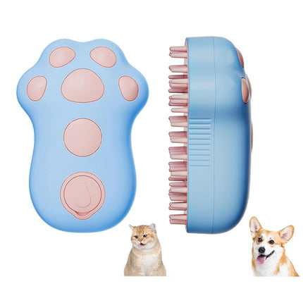 🐱 Rechargeable Steam Cat Brush – Paw-Shaped Gentle Grooming Tool
