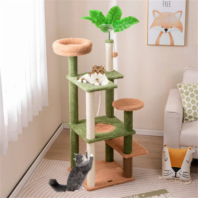 🐱 Multilevel Cat Tree Apartment – Large Climbing Frame with Condo & Perches