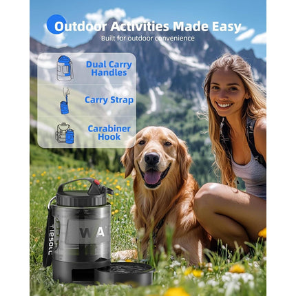 🐶 Lassot Portable Pull-out Water Bowl For Dogs, Large Capacity, Perfect For Camping, Hiking, Beach Trips, Road Trips, And Park Walks.
