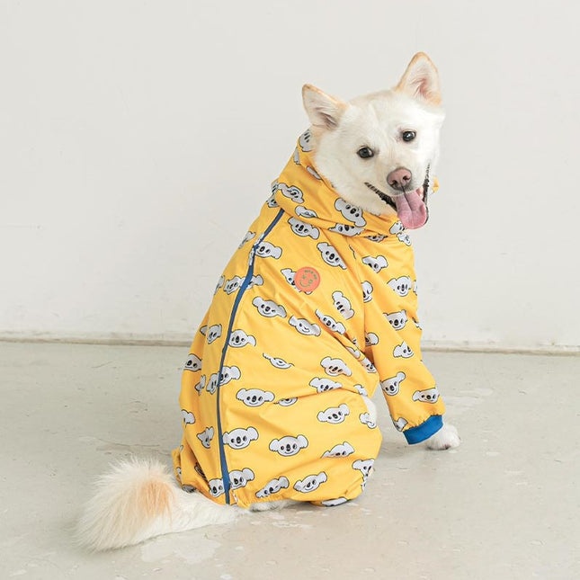 🐶 Four-Legged Dog Raincoat – Hooded Waterproof Poncho