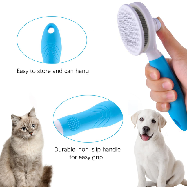 🐶🐱 Self-Cleaning Slicker Brush – One-Click Deshedding Grooming Tool